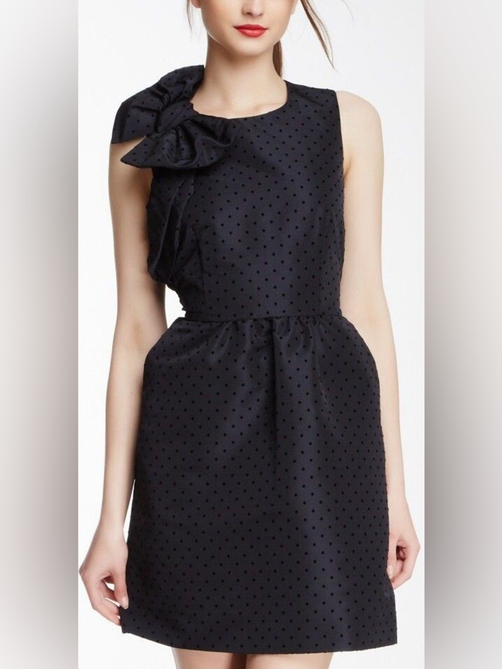 RED Valentino Navy Polka Dot Dress